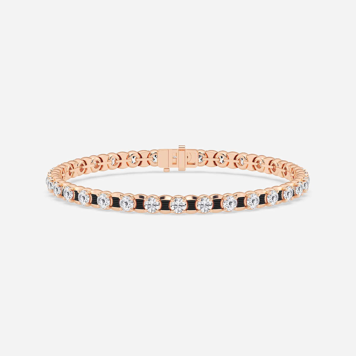 10 ctw Round Lab Grown Diamond Tennis Bracelet With Black Rhodium - 8.5 Inches