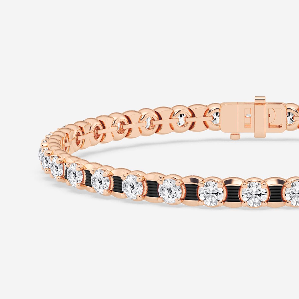 Additional Image 1 for  10 ctw Round Lab Grown Diamond Tennis Bracelet With Black Rhodium - 8.5 Inches
