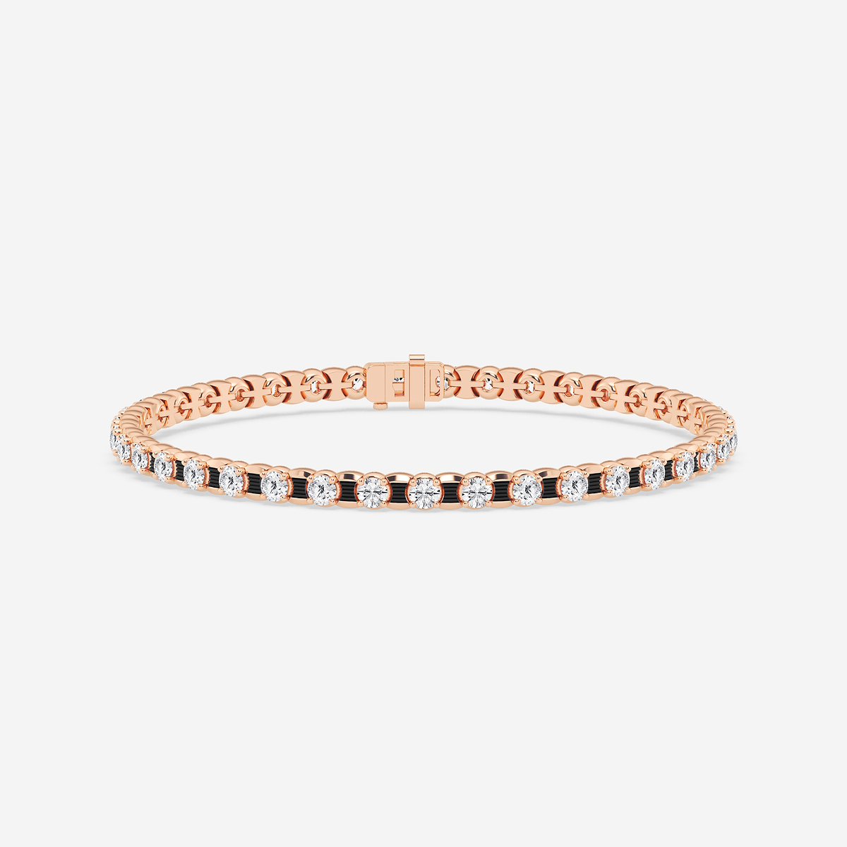 7 ctw Round Lab Grown Diamond Tennis Bracelet With Black Rhodium - 8.5 Inches