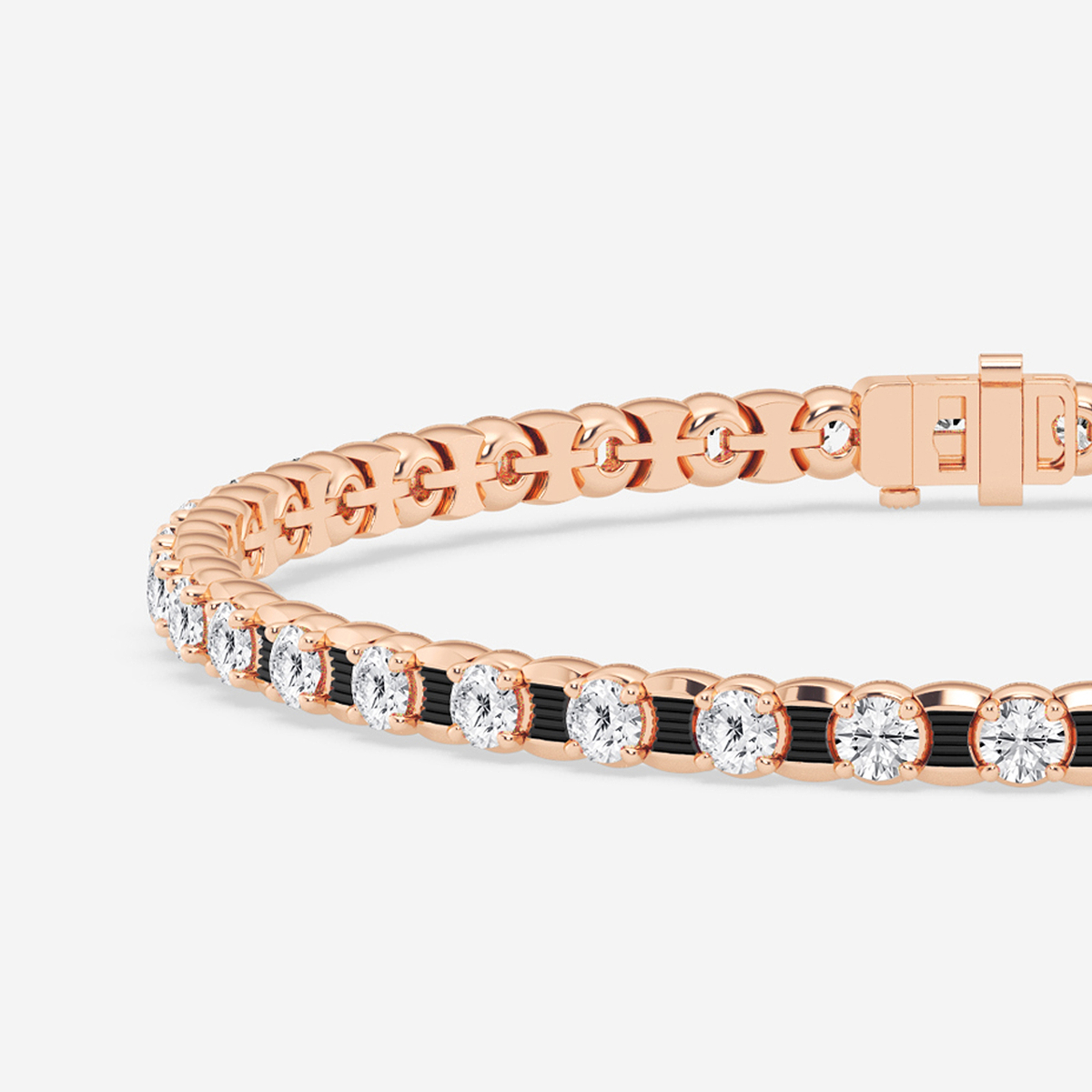 Additional Image 1 for  7 ctw Round Lab Grown Diamond Tennis Bracelet With Black Rhodium - 8.5 Inches
