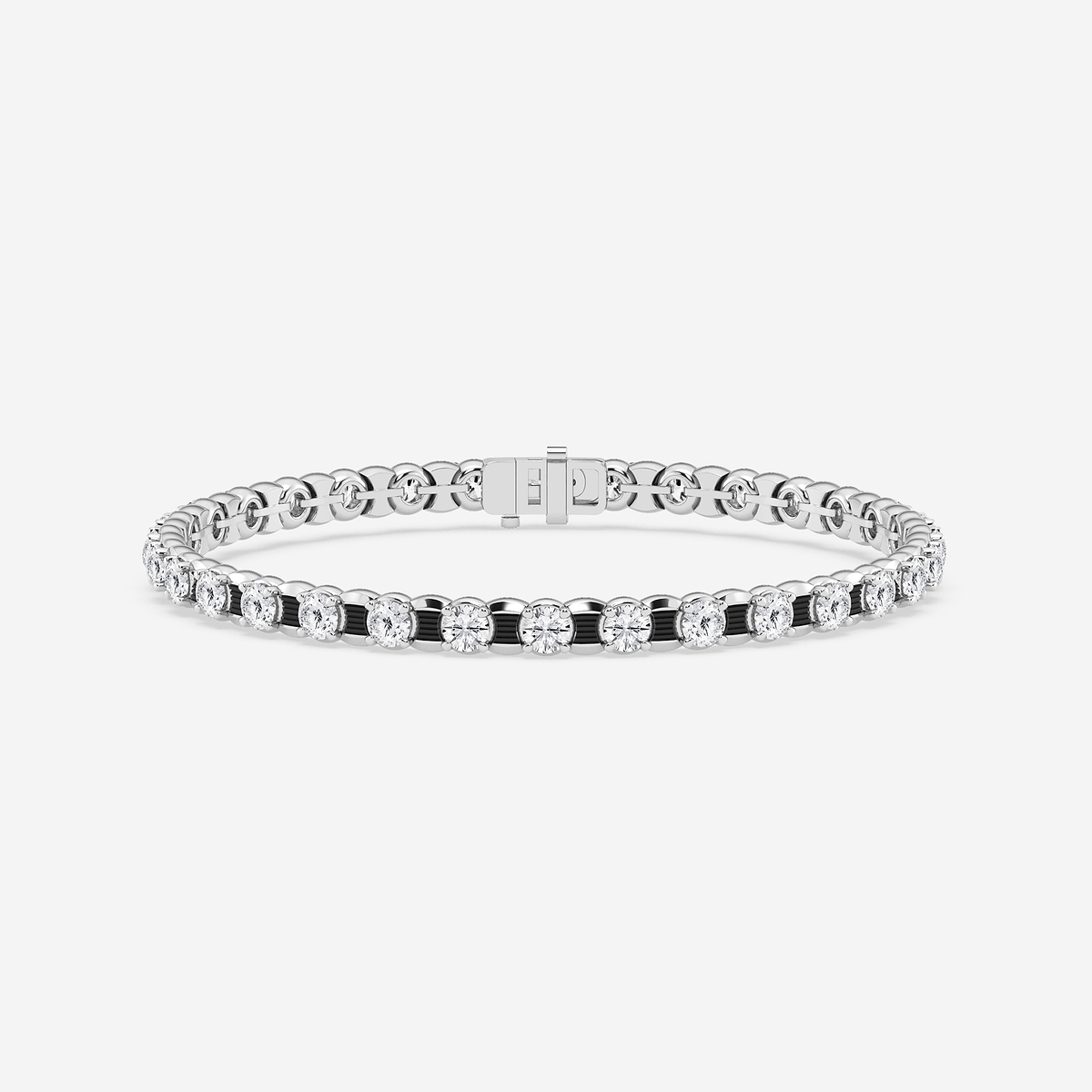 10 ctw Round Lab Grown Diamond Tennis Bracelet With Black Rhodium - 8.5 Inches