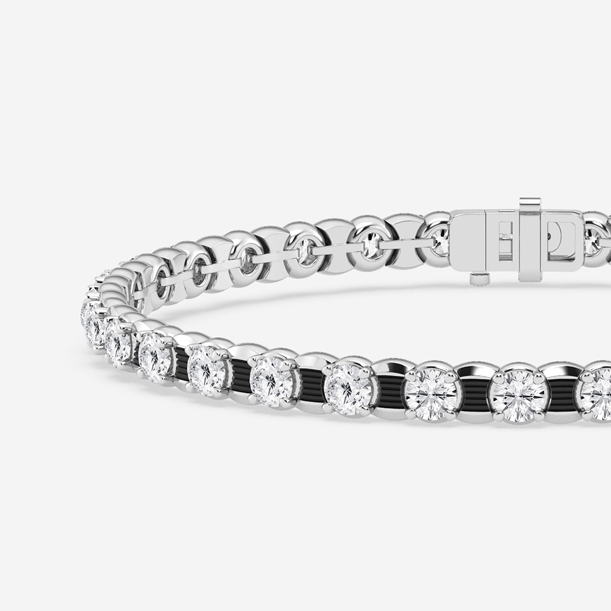 Additional Image 1 for  10 ctw Round Lab Grown Diamond Tennis Bracelet With Black Rhodium - 8.5 Inches