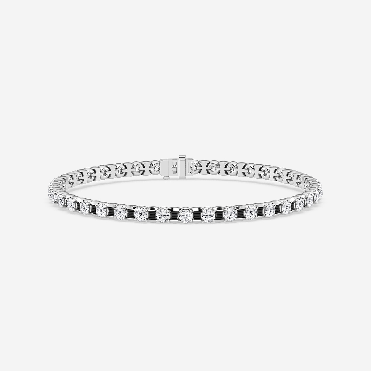 7 ctw Round Lab Grown Diamond Tennis Bracelet With Black Rhodium - 8.5 Inches