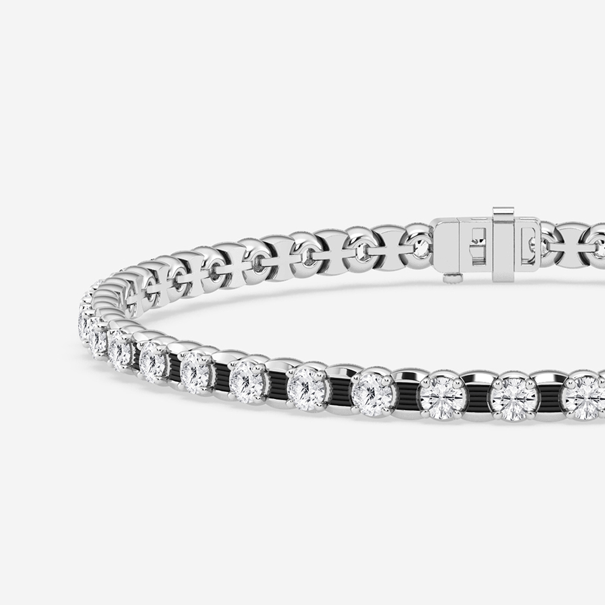 Additional Image 1 for  7 ctw Round Lab Grown Diamond Tennis Bracelet With Black Rhodium - 8.5 Inches