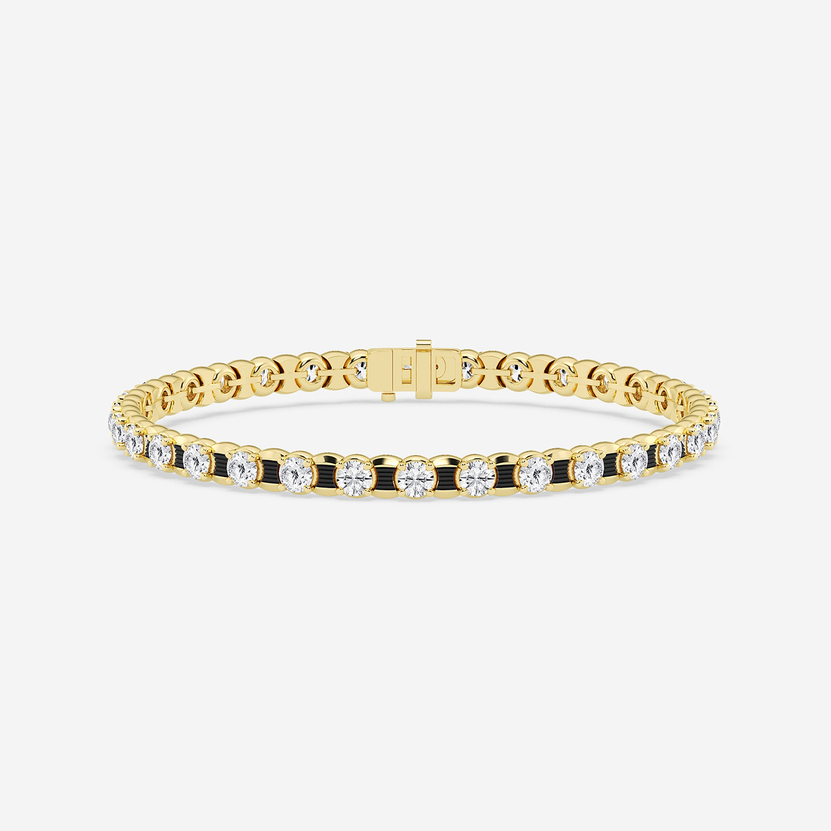10 ctw Round Lab Grown Diamond Tennis Bracelet With Black Rhodium - 8.5 Inches