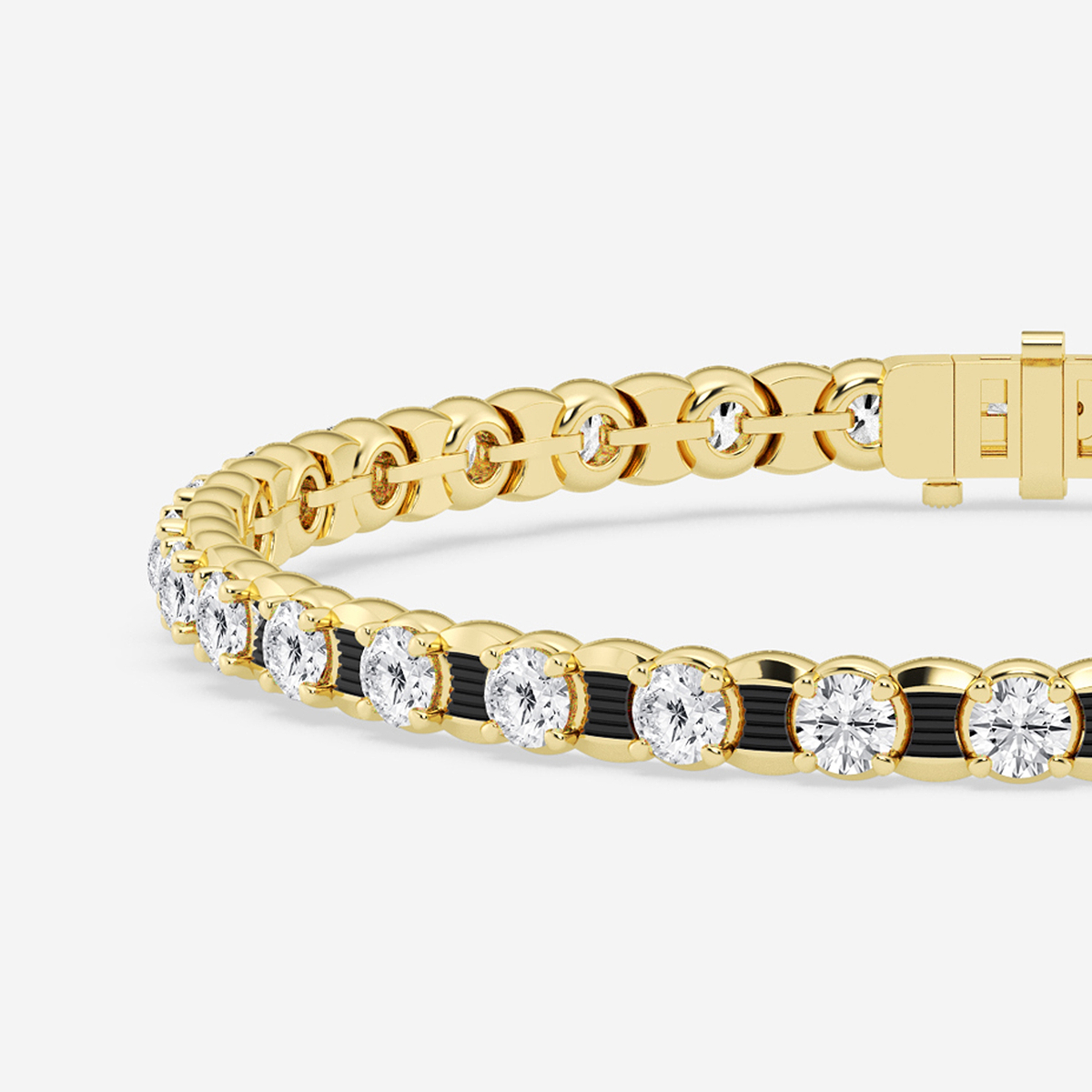Additional Image 1 for  10 ctw Round Lab Grown Diamond Tennis Bracelet With Black Rhodium - 8.5 Inches