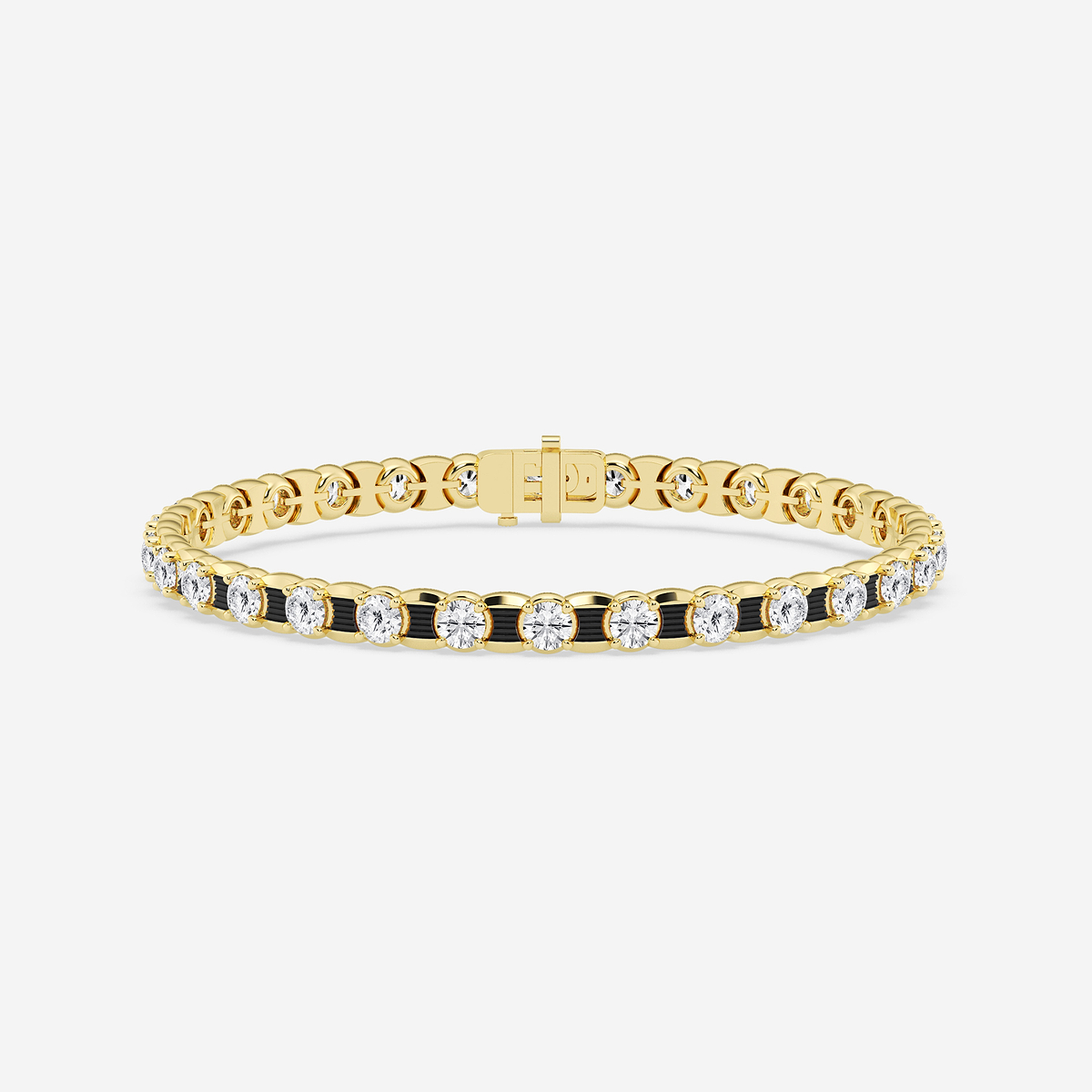 12 ctw Round Lab Grown Diamond Tennis Bracelet With Black Rhodium - 8.5 Inches
