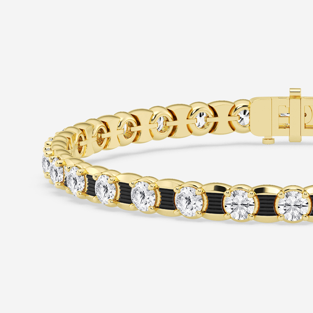 Additional Image 1 for  12 ctw Round Lab Grown Diamond Tennis Bracelet With Black Rhodium - 8.5 Inches