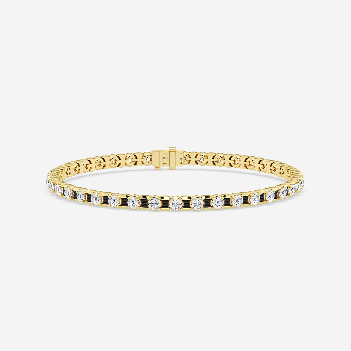 7 ctw Round Lab Grown Diamond Tennis Bracelet With Black Rhodium - 8.5 Inches