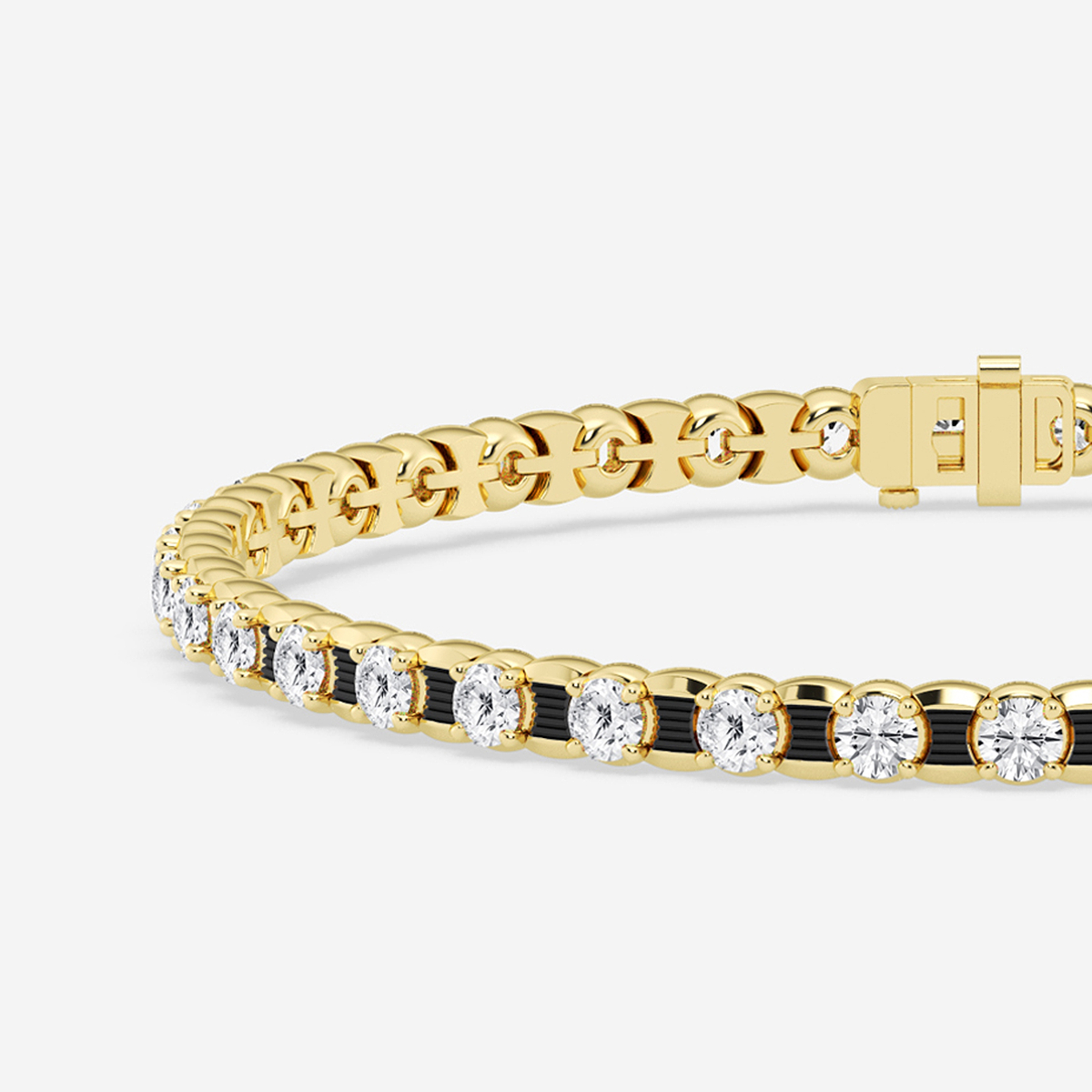 Additional Image 1 for  7 ctw Round Lab Grown Diamond Tennis Bracelet With Black Rhodium - 8.5 Inches