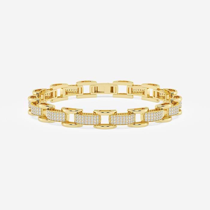 Station Pave Round Men's Bracelet