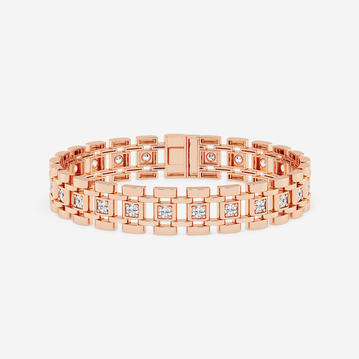 3 7/8 ctw Round Lab Grown Diamond Railroad Bracelet - 8.5 Inches