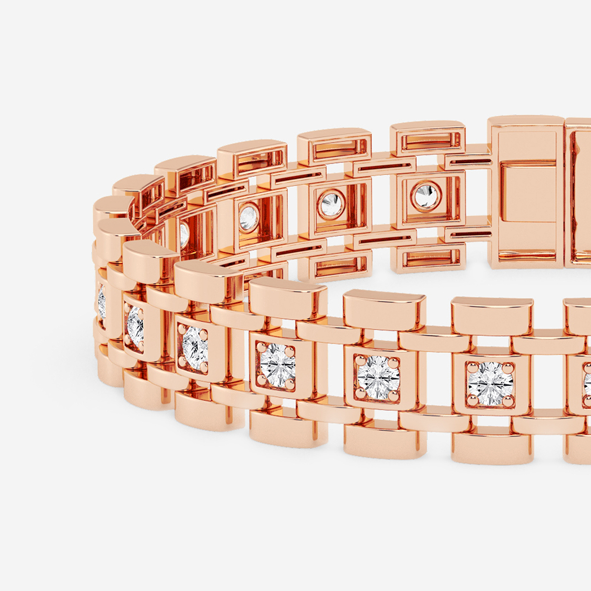 Additional Image 1 for  3 7/8 ctw Round Lab Grown Diamond Railroad Bracelet - 8.5 Inches