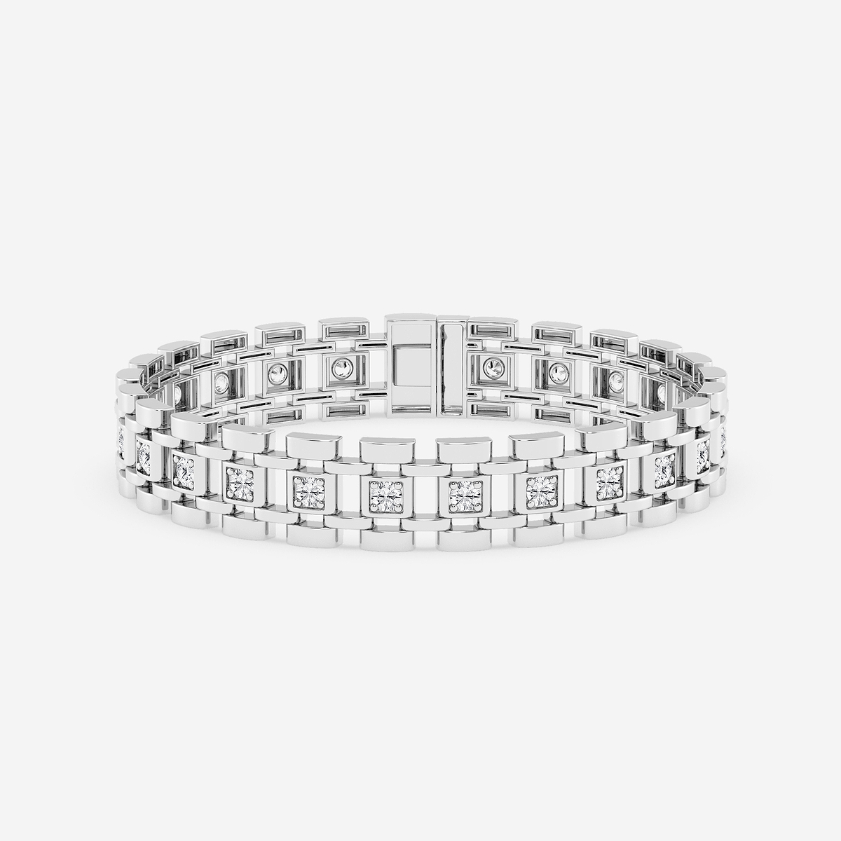 3 7/8 ctw Round Lab Grown Diamond Railroad Bracelet - 8.5 Inches