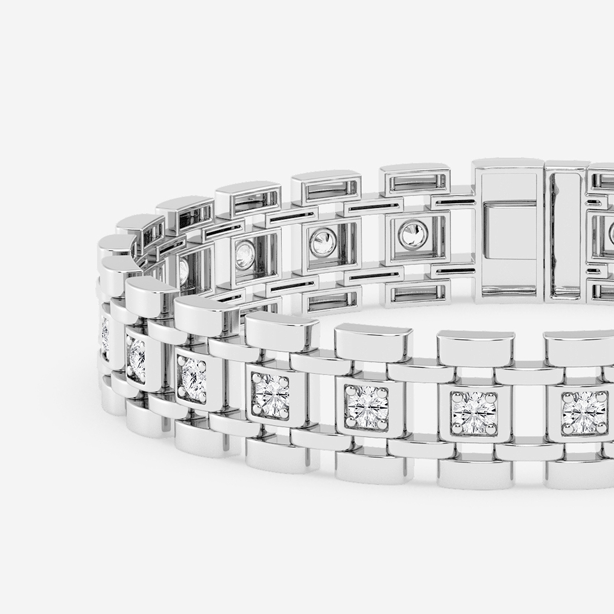 Additional Image 1 for  3 7/8 ctw Round Lab Grown Diamond Railroad Bracelet - 8.5 Inches