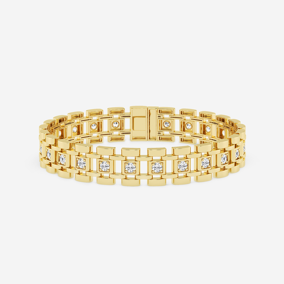 3 7/8 ctw Round Lab Grown Diamond Railroad Bracelet - 8.5 Inches