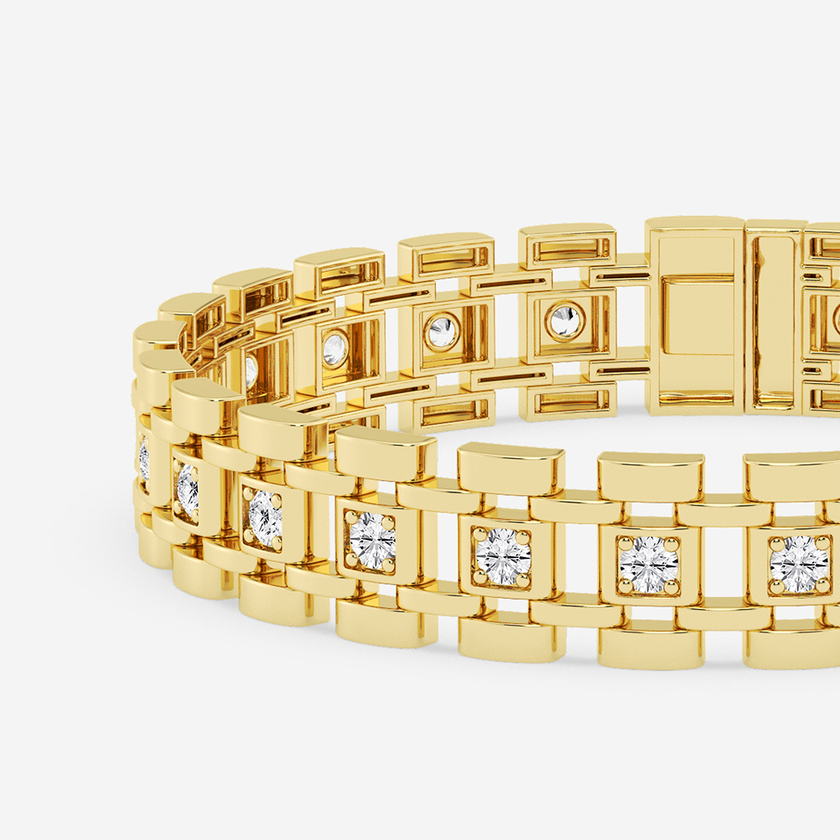 Additional Image 1 for  3 7/8 ctw Round Lab Grown Diamond Railroad Bracelet - 8.5 Inches