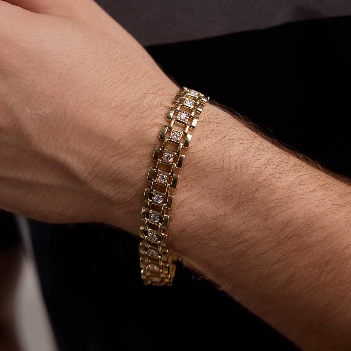 3 7/8 ctw Round Lab Grown Diamond Railroad Bracelet - 8.5 Inches