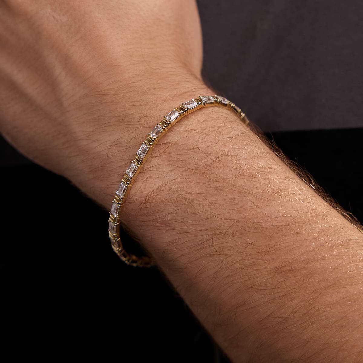 13 ctw Emerald Lab Grown Diamond Tennis Bracelet - 9.0 Inches
