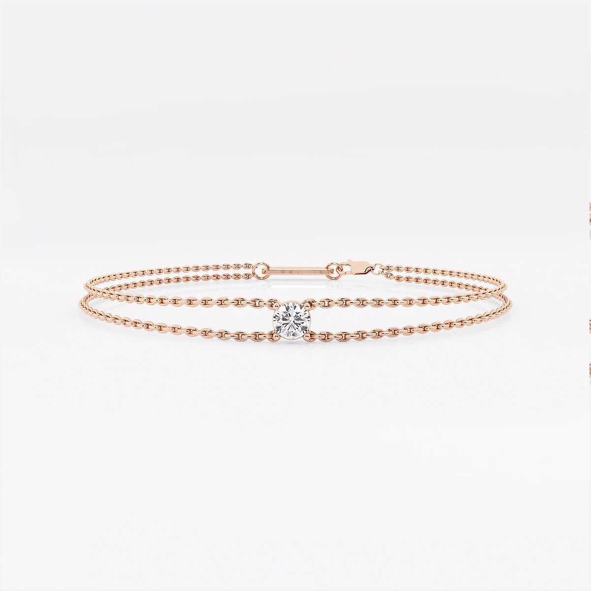 1/2 ctw Round Lab Grown Diamond Chain Bracelet - 6 Inches