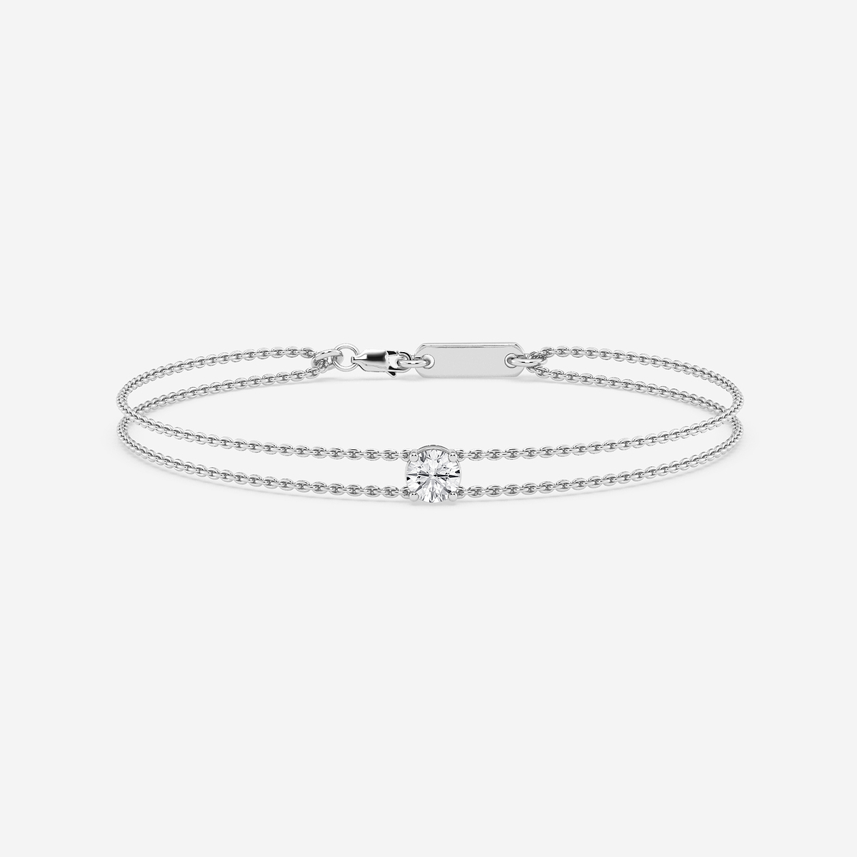1/2 ctw Round Lab Grown Diamond Chain Bracelet - 7 Inches