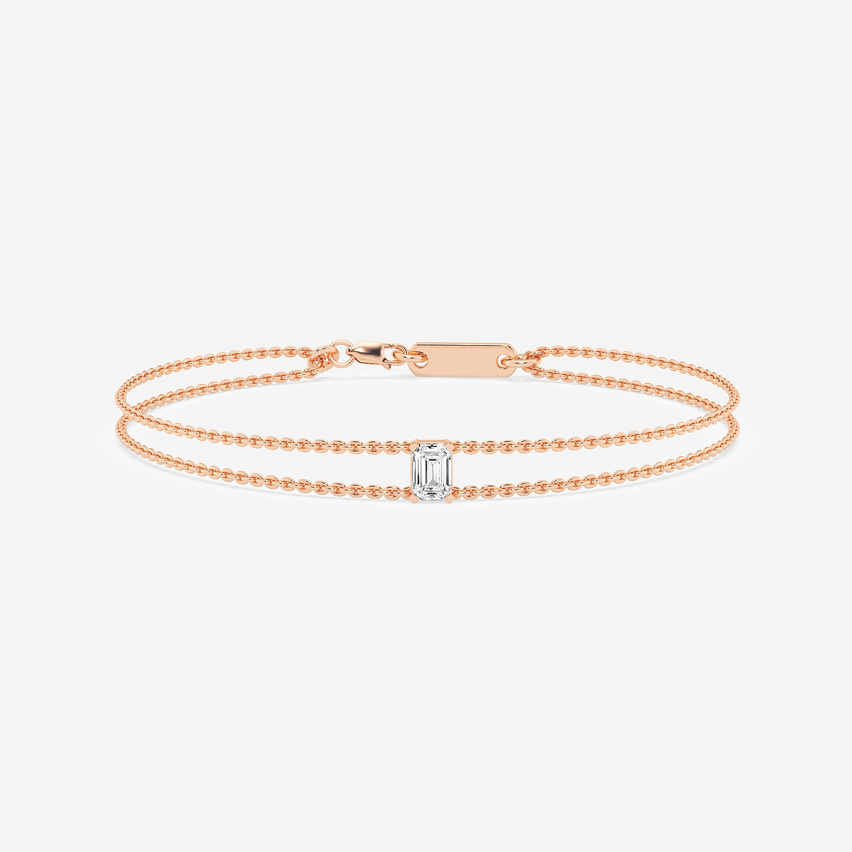 1/2 ctw Emerald Lab Grown Diamond Chain Bracelet - 6 Inches