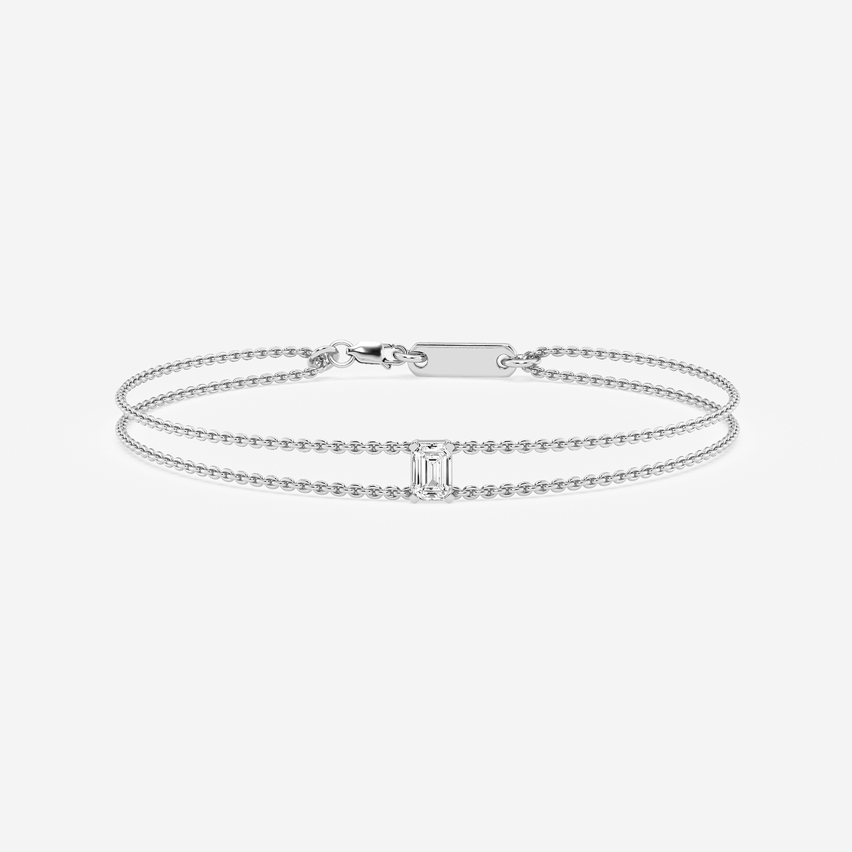 1/2 ctw Emerald Lab Grown Diamond Chain Bracelet - 7 Inches