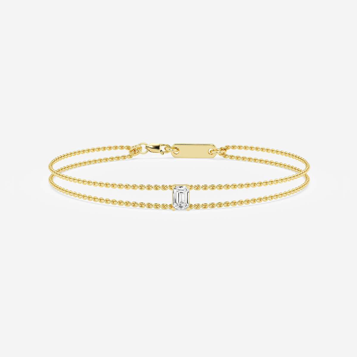 1/2 ctw Emerald Lab Grown Diamond Chain Bracelet - 7 Inches
