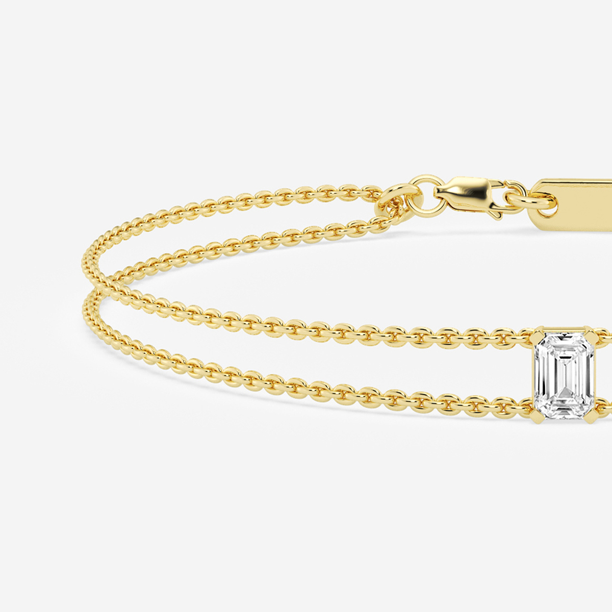 Additional Image 1 for  1/2 ctw Emerald Lab Grown Diamond Chain Bracelet - 7 Inches