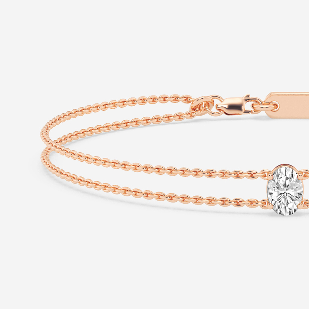Additional Image 1 for  1/2 ctw Oval Lab Grown Diamond Chain Bracelet - 7 Inches