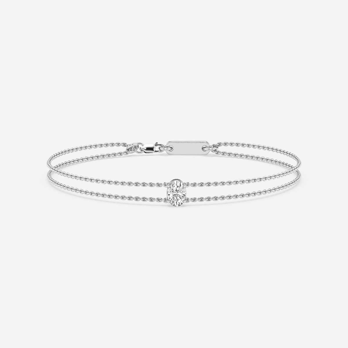 1/2 ctw Oval Lab Grown Diamond Chain Bracelet - 6 Inches