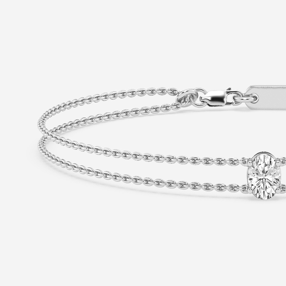 Additional Image 1 for  1/2 ctw Oval Lab Grown Diamond Chain Bracelet - 6 Inches