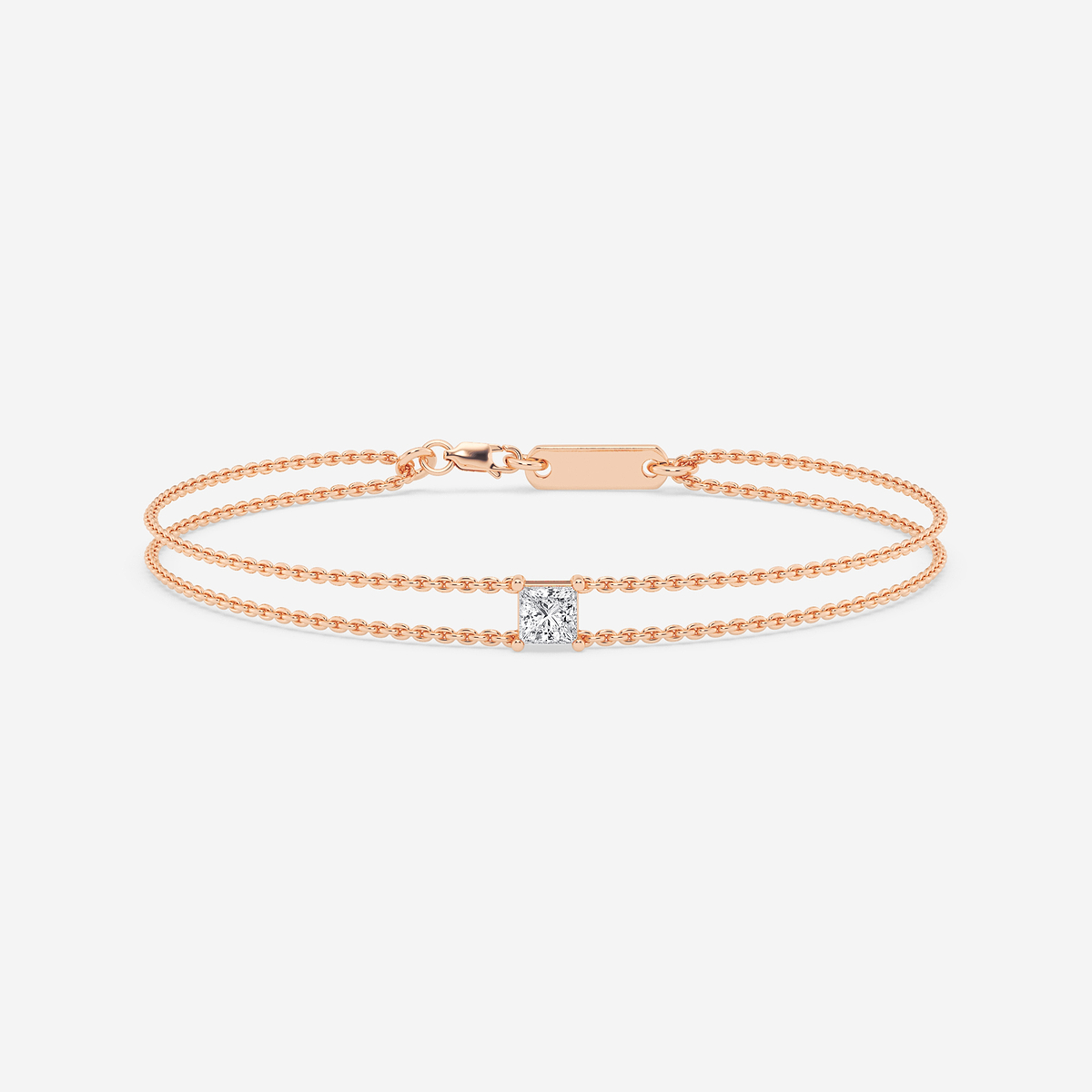1/2 ctw Princess Lab Grown Diamond Chain Bracelet - 7 Inches