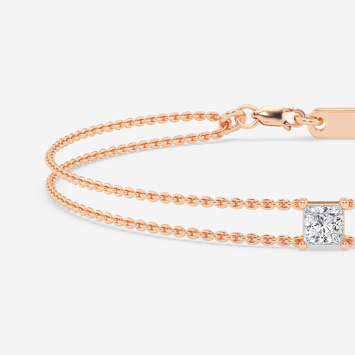 Additional Image 1 for  1/2 ctw Princess Lab Grown Diamond Chain Bracelet - 7 Inches