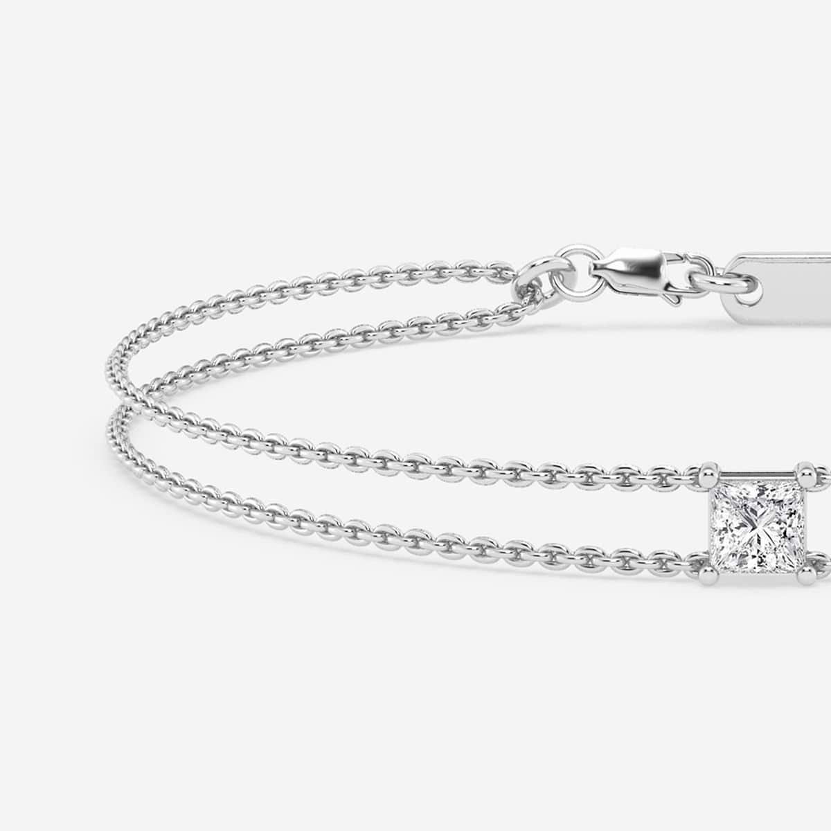 Additional Image 1 for  1/2 ctw Princess Lab Grown Diamond Chain Bracelet - 7 Inches