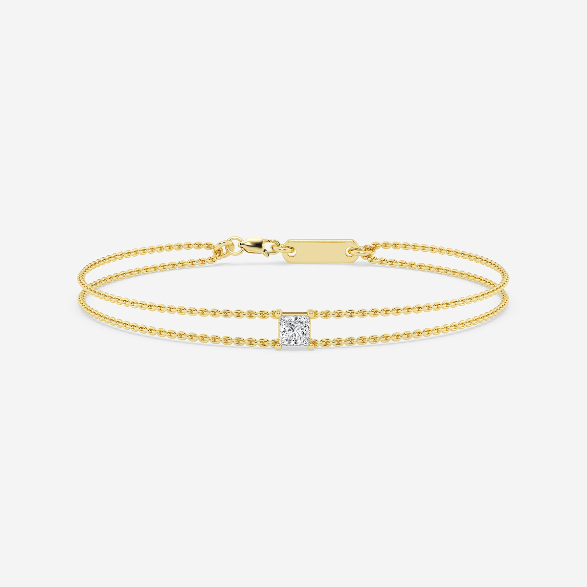1/2 ctw Princess Lab Grown Diamond Chain Bracelet - 6 Inches