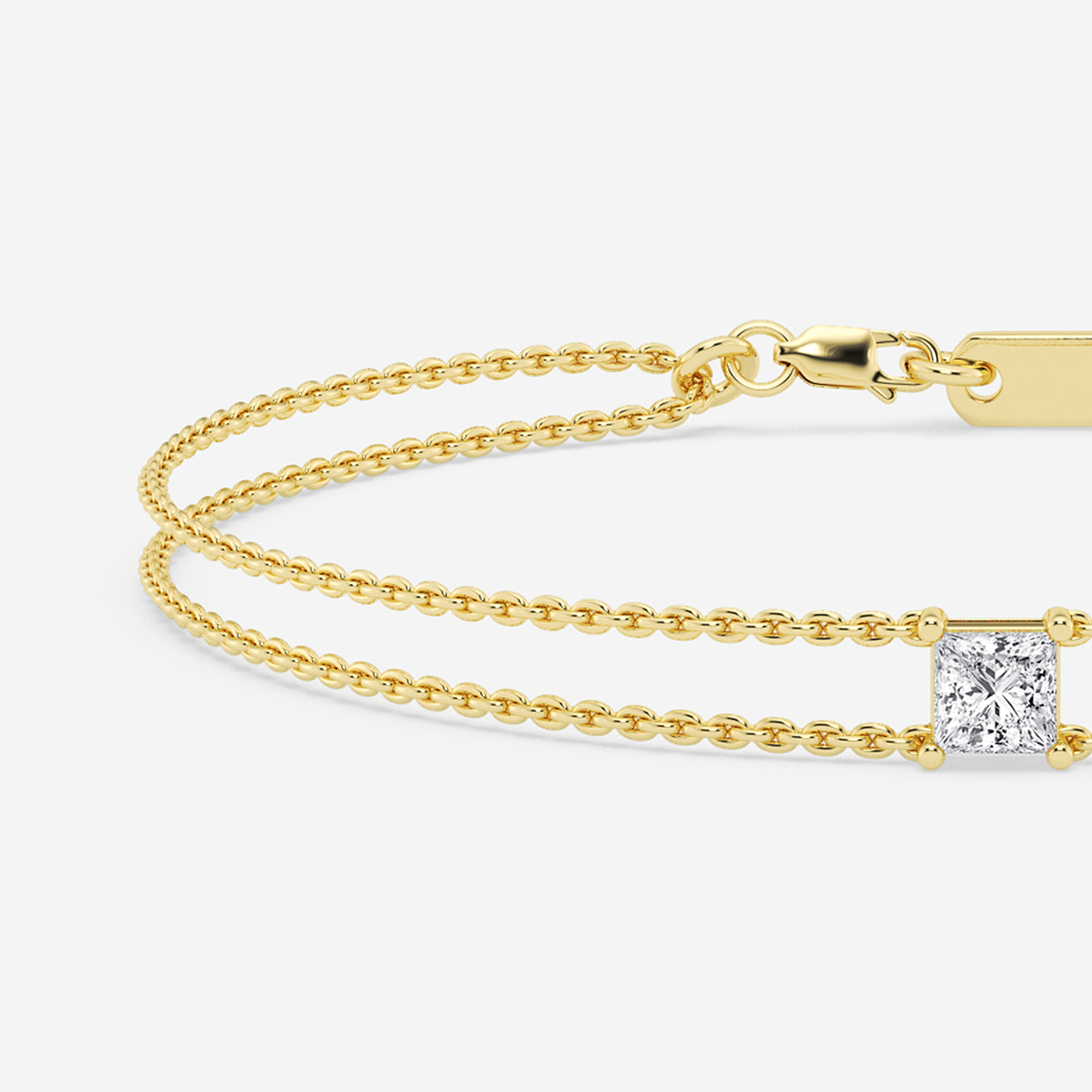 Additional Image 1 for  1/2 ctw Princess Lab Grown Diamond Chain Bracelet - 6 Inches