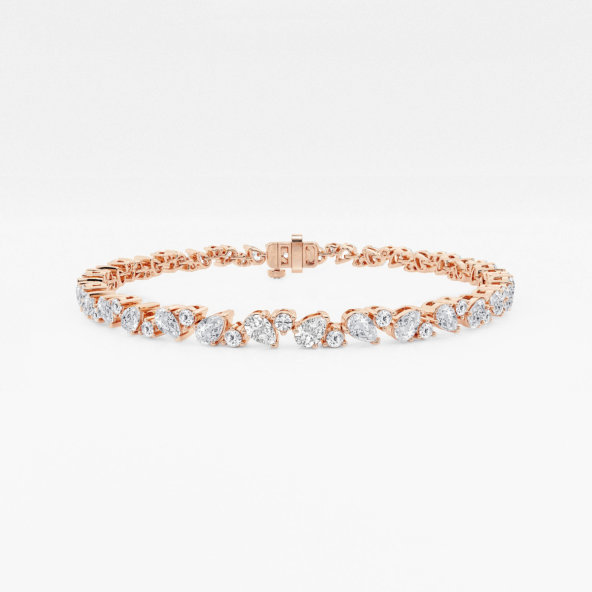 4 1/2 ctw Round and Pear Lab Grown Diamond Alternating Bracelet - 7 Inches
