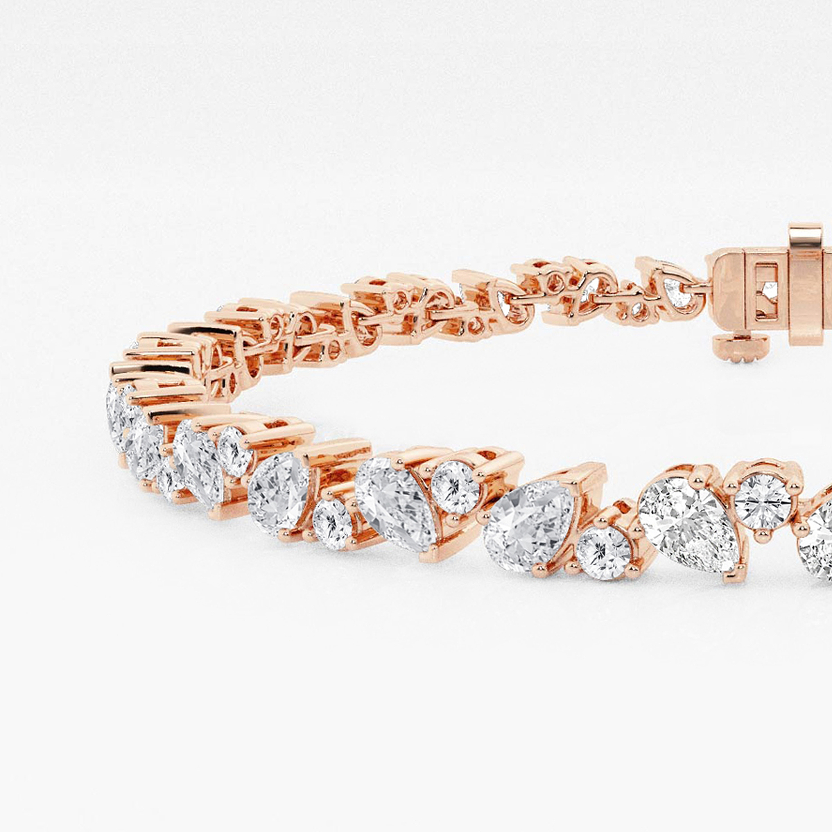 Additional Image 1 for  4 1/2 ctw Round and Pear Lab Grown Diamond Alternating Bracelet - 7 Inches