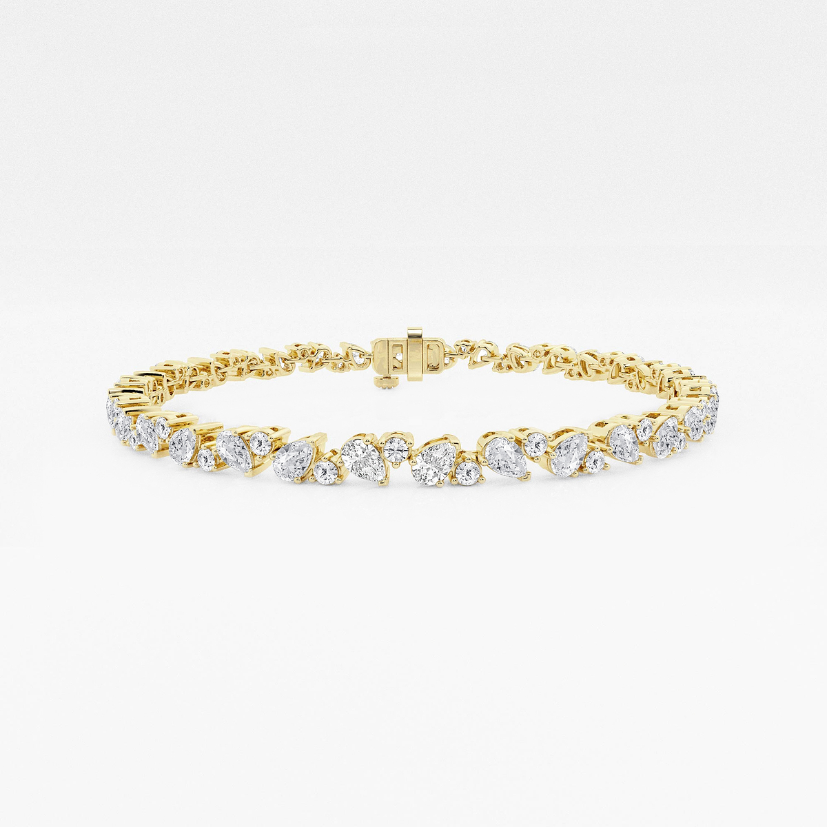 4 1/2 ctw Round and Pear Lab Grown Diamond Alternating Bracelet - 7 Inches