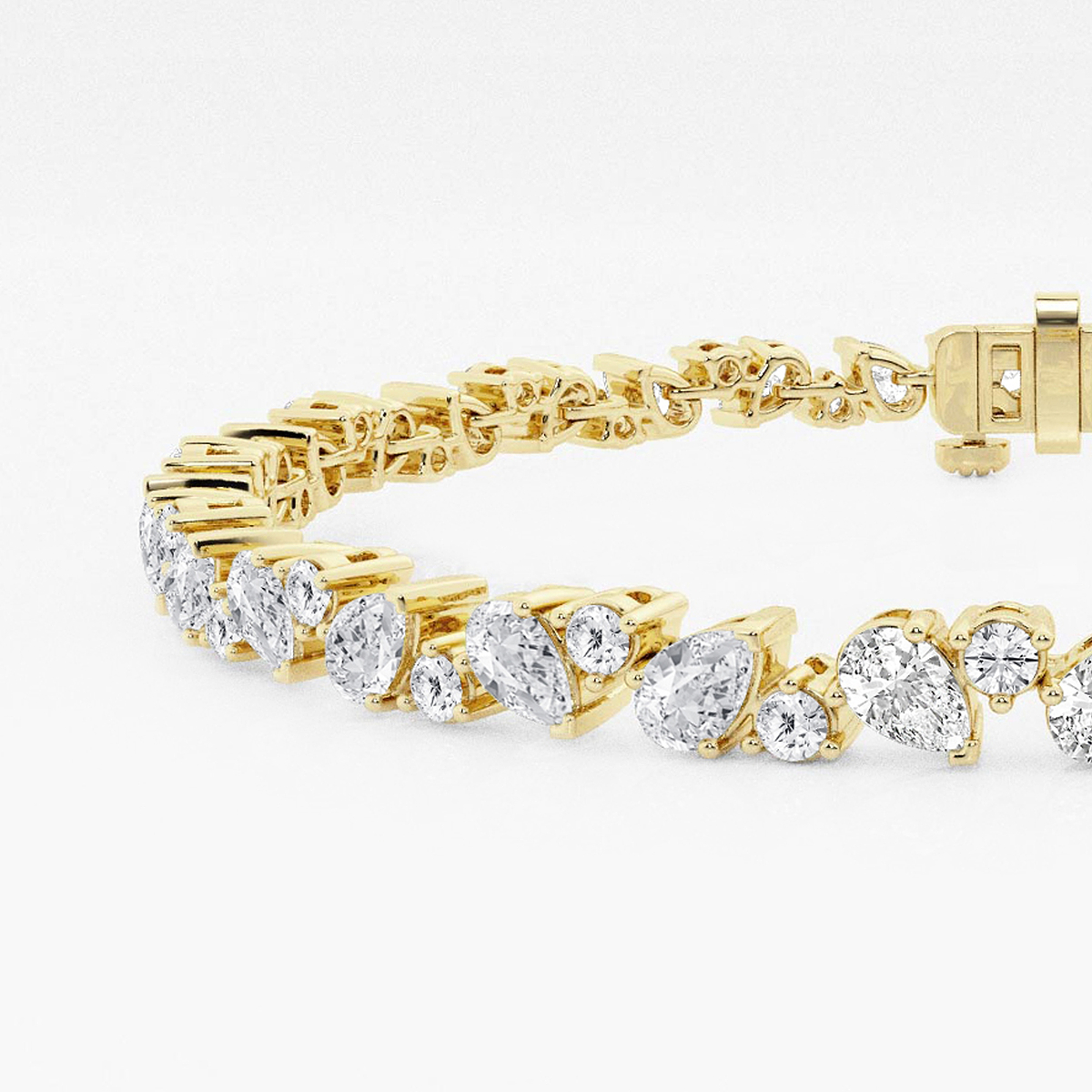 Additional Image 1 for  4 1/2 ctw Round and Pear Lab Grown Diamond Alternating Bracelet - 7 Inches