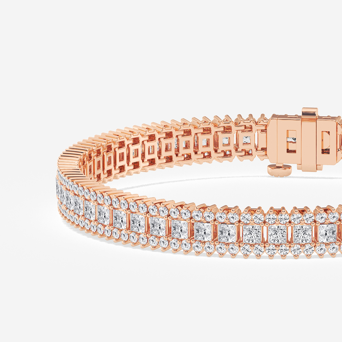 Additional Image 1 for  6 ctw Princess Lab Grown Diamond Railroad Bracelet - 7 Inches