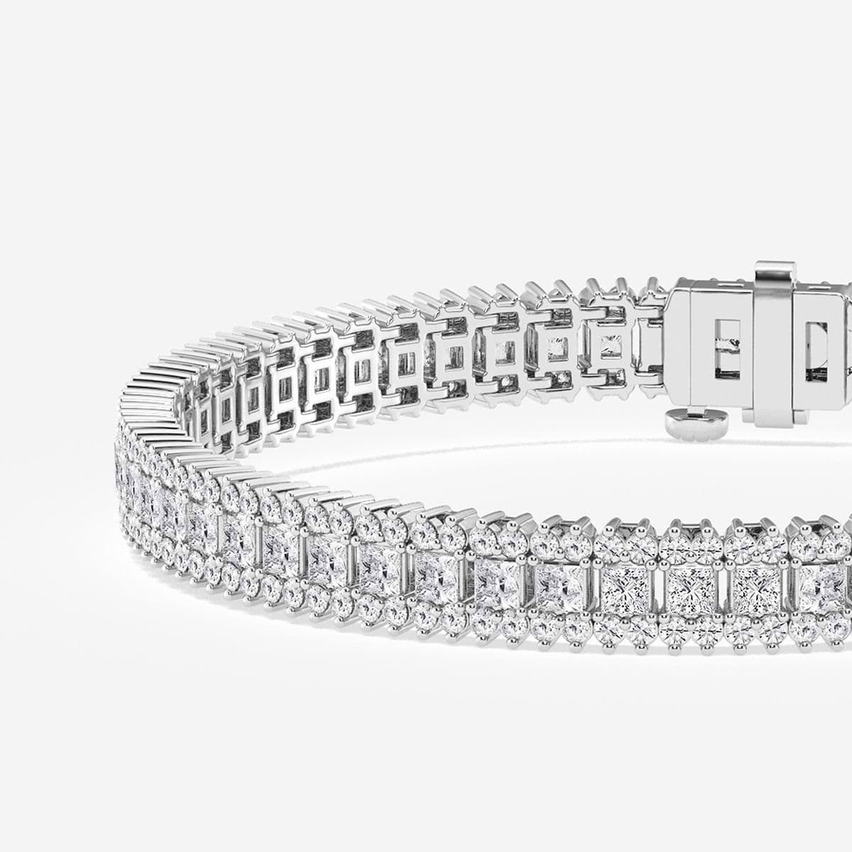 Additional Image 1 for  6 ctw Princess Lab Grown Diamond Railroad Fashion Bracelet - 7 Inches