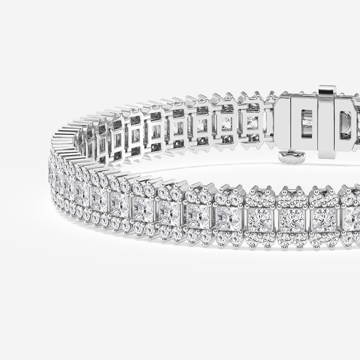 Additional Image 1 for  8 ctw Princess Lab Grown Diamond Railroad Bracelet - 8 Inches