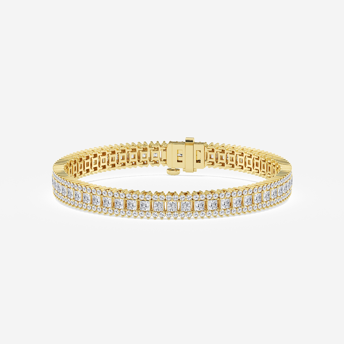 6 ctw Princess Lab Grown Diamond Railroad Bracelet - 6 Inches