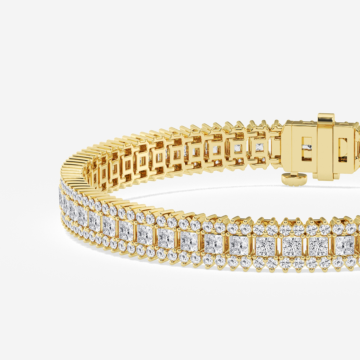Additional Image 1 for  6 ctw Princess Lab Grown Diamond Railroad Bracelet - 6 Inches