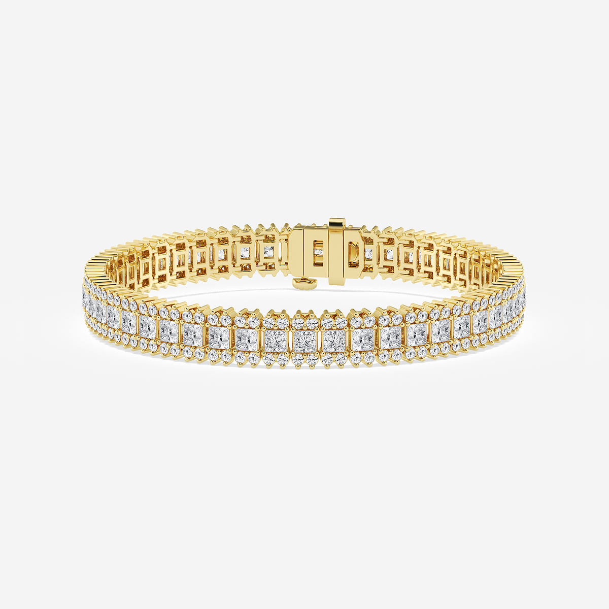 8 ctw Princess Lab Grown Diamond Railroad Bracelet - 7.5 Inches