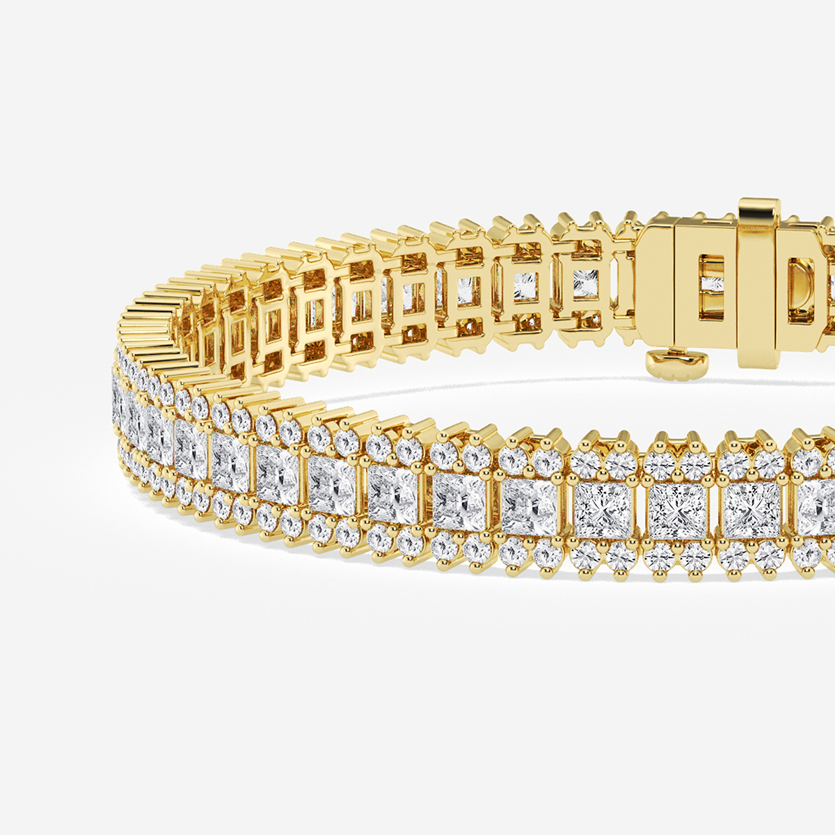 Additional Image 1 for  8 ctw Princess Lab Grown Diamond Railroad Bracelet - 7.5 Inches