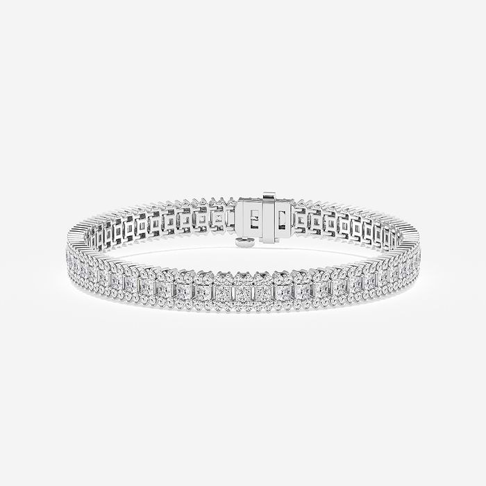 6 ctw Princess Lab Grown Diamond Railroad Fashion Bracelet - 7 Inches