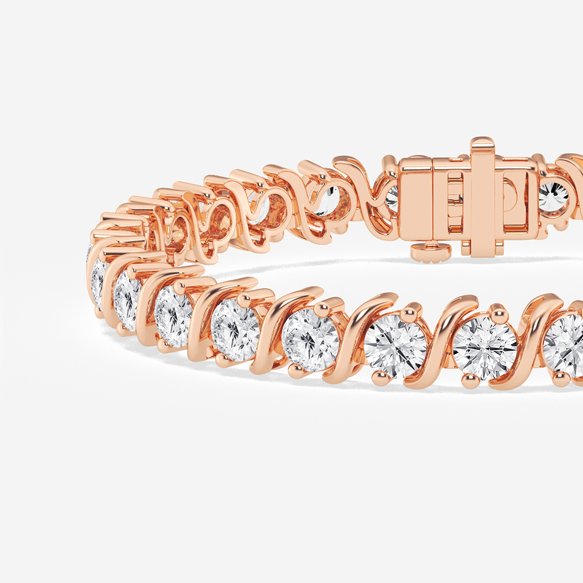 Additional Image 1 for  10 ctw Round Lab Grown Diamond S Tennis Bracelet - 6 Inches